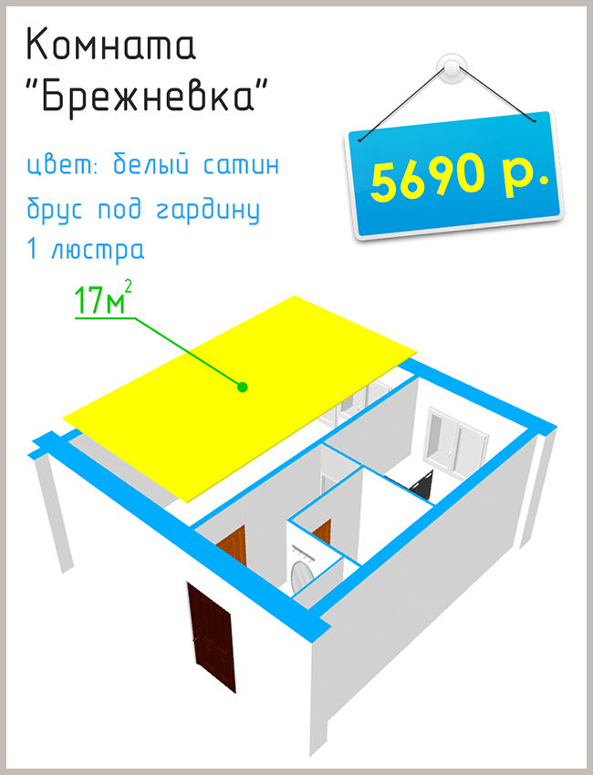 Как считается квадратный метр комнаты для натяжного потолка